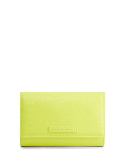 Giuseppe Zanotti Wendy Crocodile-effect Clutch Bag In Yellow