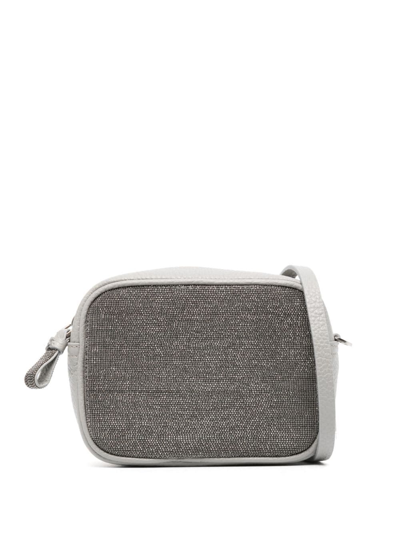 Fabiana Filippi Rhinestone-embellished Crossbody Bag In Grey