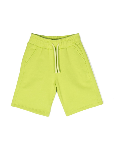 Dondup Kids' Drawstring-waist Cotton Shorts In Green