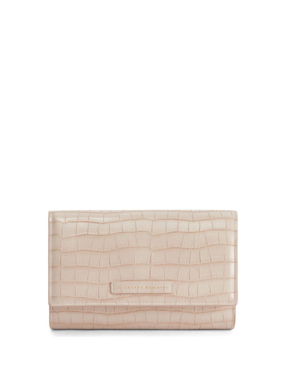 Giuseppe Zanotti Wendy Crocodile-effect Clutch Bag In Pink