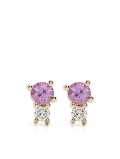 Adina Reyter 14kt Yellow Amigos Diamond And Sapphire Earrings In Gold