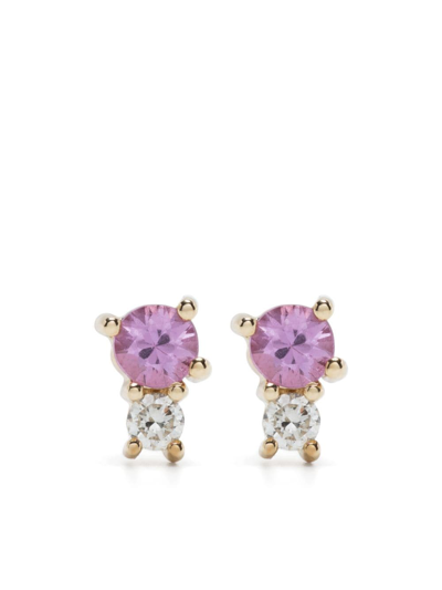 ADINA REYTER 14K GOLD AMIGOS DIAMOND AND SAPPHIRE EARRINGS