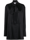 JIL SANDER PUSSY BOW SILK-SATIN BLOUSE