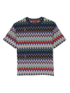 Missoni Zig Zag Print Cotton Jersey T-shirt In Blue