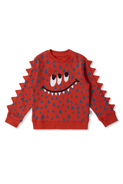 Stella Mccartney Kids Monster Face Sweatshirt In Red