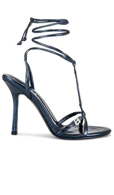 Alexander Wang Lucienne 105 Strappy Sandal In Metallic Navy