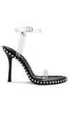 Alexander Wang Nova 90mm Faux-leather Sandals In Black