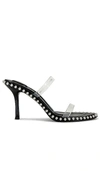 Alexander Wang Black Nova 85 Strappy Pvc Heeled Sandals In Black