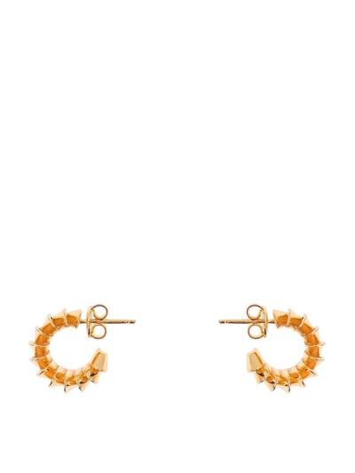 Bottega Veneta Pleat Hoop Earrings In Gold