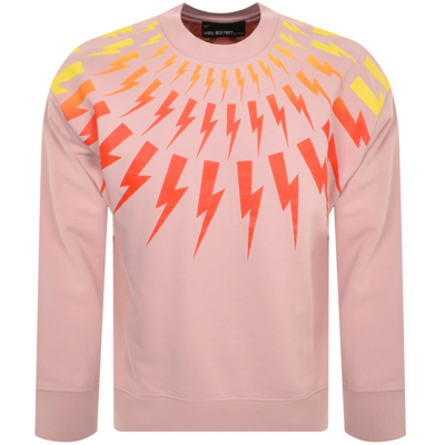 Neil Barrett Fairisle Thunderbolt Sweatshirt Pink