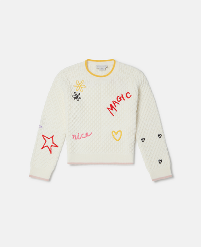 Stella Mccartney Doodle Embroidery Jumper In Cream