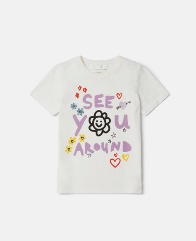 Stella Mccartney 'see You Around' Motif T-shirt In Cream