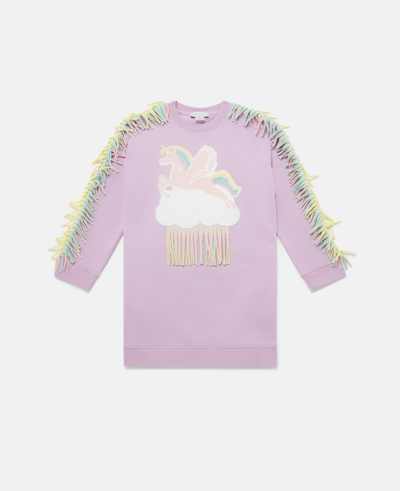 Stella Mccartney Kids' Fringed Unicorn Cloud Sweatshirt In Blue