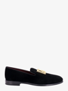 Dolce & Gabbana Black Velvet Cotton Logo Loafers Dress Shoes In Black