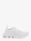 Ferragamo Mesh Pull Tab Round Toe Sneakers In White