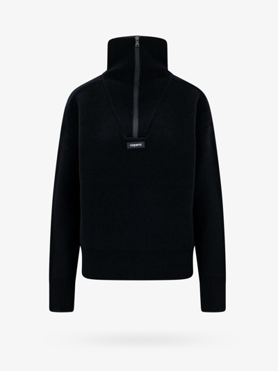 Coperni Wool Sweater With High Collar In Black