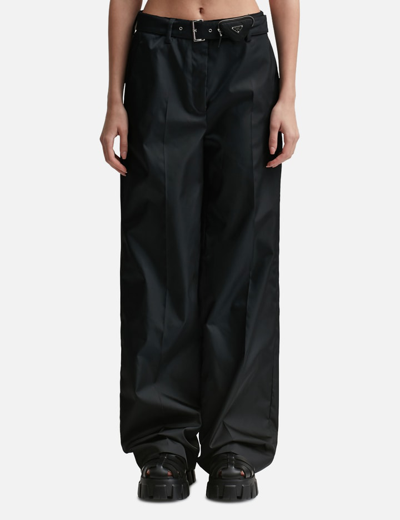 Prada Re-nylon Pants In Black