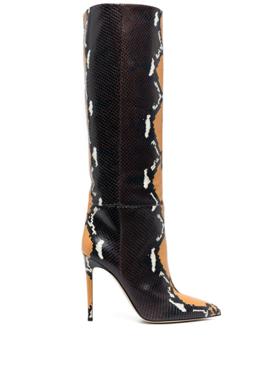 Paris Texas Black Stiletto 105mm Boots In Brown