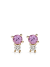 ADINA REYTER 14K YELLOW GOLD AMIGOS SAPPHIRE AND DIAMOND STUD EARRINGS,E1271PNKY1419620263