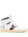 RHUDE WHITE RHECESS LEATHER SNEAKERS,RHPF23FO0248979320327303
