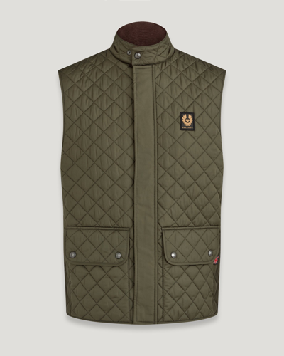 Belstaff Icon Gilet In Faded Olive