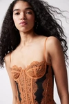 Out From Under Modern Love Corset In Rust/black