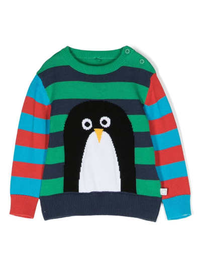 Stella Mccartney Multicolor Sweater For Baby Boy With Penguin