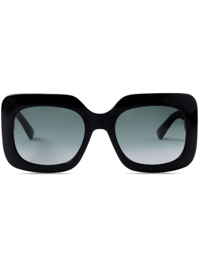 Jimmy Choo Gaya Square-frame Sunglasses In Black