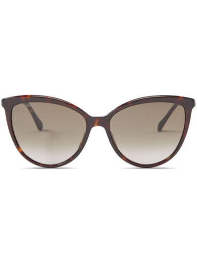 Jimmy Choo Belinda Cat-eye Sunglasses In Brown