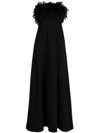RACHEL GILBERT LINC FEATHER-EMBELLISHED STRAPLESS GOWN