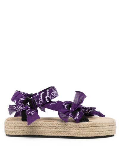 Arizona Love Trekky Bandana-print Espadrille Sandals In Purple