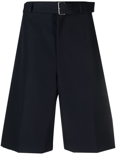 Jil Sander Four-pocket Wool Bermuda Shorts In Blue