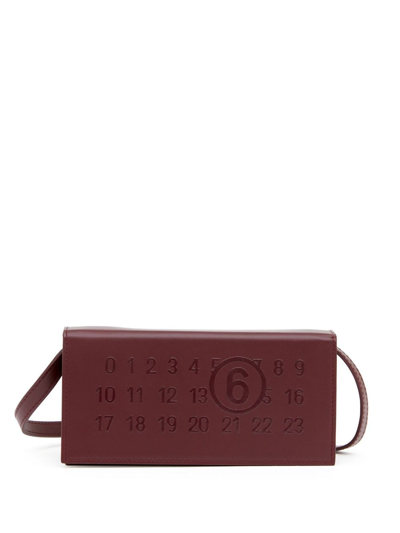 Mm6 Maison Margiela Numbers-motif Mini Bag In Red