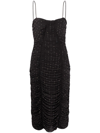 ROTATE BIRGER CHRISTENSEN CRYSTAL-EMBELLISHMENT RUCHED DRESS