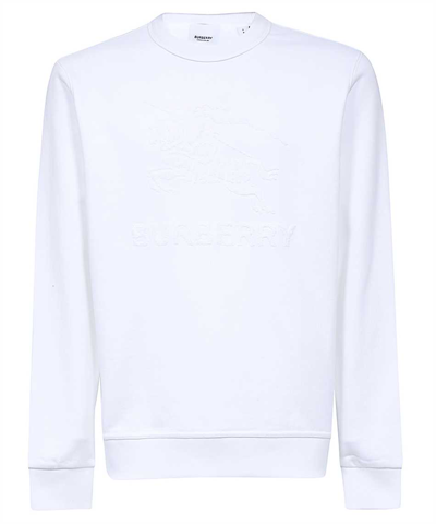 Burberry Men's Rayner Embroidered Crewneck Sweatshirt In White