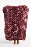 Anthropologie Luxe Faux Fur Throw Blanket In Purple