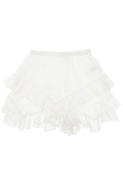 Marant Etoile White Kaddy Tiered Mini Skirt