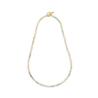 Estella Bartlett Mix Pastel Rainbow Semi Precious Beaded Necklace With Eb T Bar