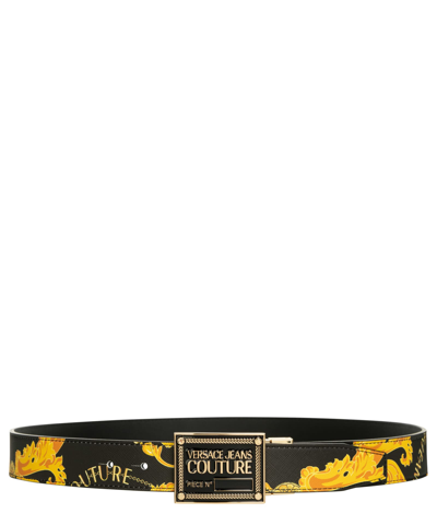 Versace Jeans Couture Chain Couture Leather Belt In Black