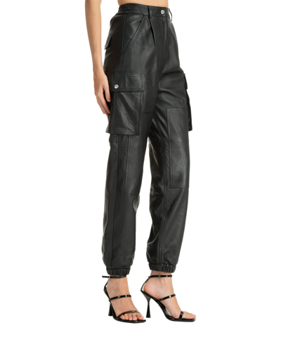 M05ch1n0 Jeans Leather Trousers In Black