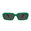 Prada Pr 27zs 11l08z Rectangle Sunglasses In Verde