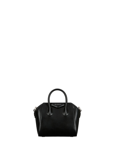 Givenchy Antigona Micro Bag In Black Box Leather