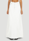 Maison Margiela High-waisted Denim Maxi Skirt In White