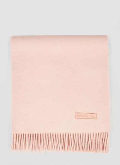 Acne Studios Rich Wool Fringe Scarf - Narrow In Pink