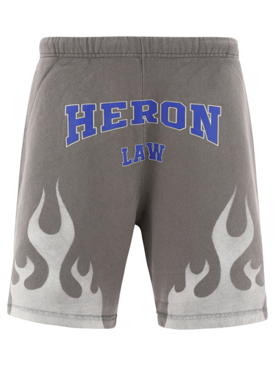Heron Preston Law Flames Shorts In Grey