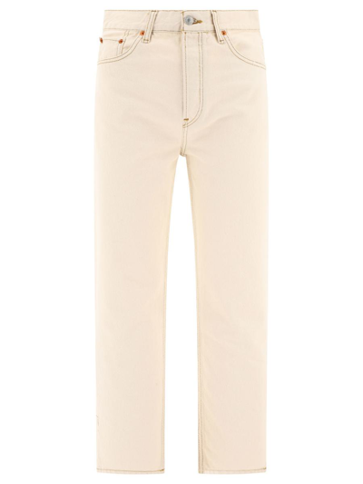 Re/done 90s Rigid Low Slung Jeans In Beige | ModeSens