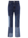 Chloé Patchwork Cropped Flared Jeans In Blue