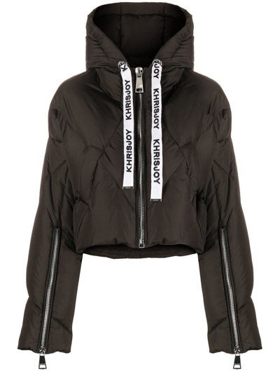 Khrisjoy Khris Puffer Hooded Down Jacket In Black