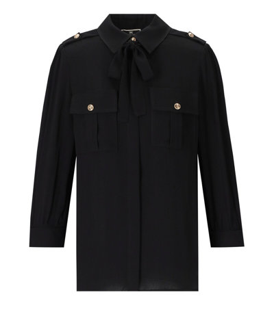 Elisabetta Franchi Black Shirt With Bow