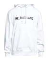 Helmut Lang Logo-print Drawstring Hoodie In White